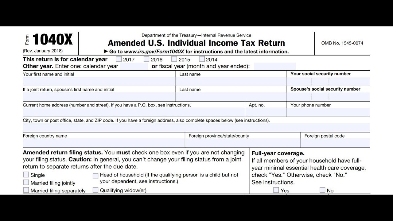 Irs Tax Forms 1040-X