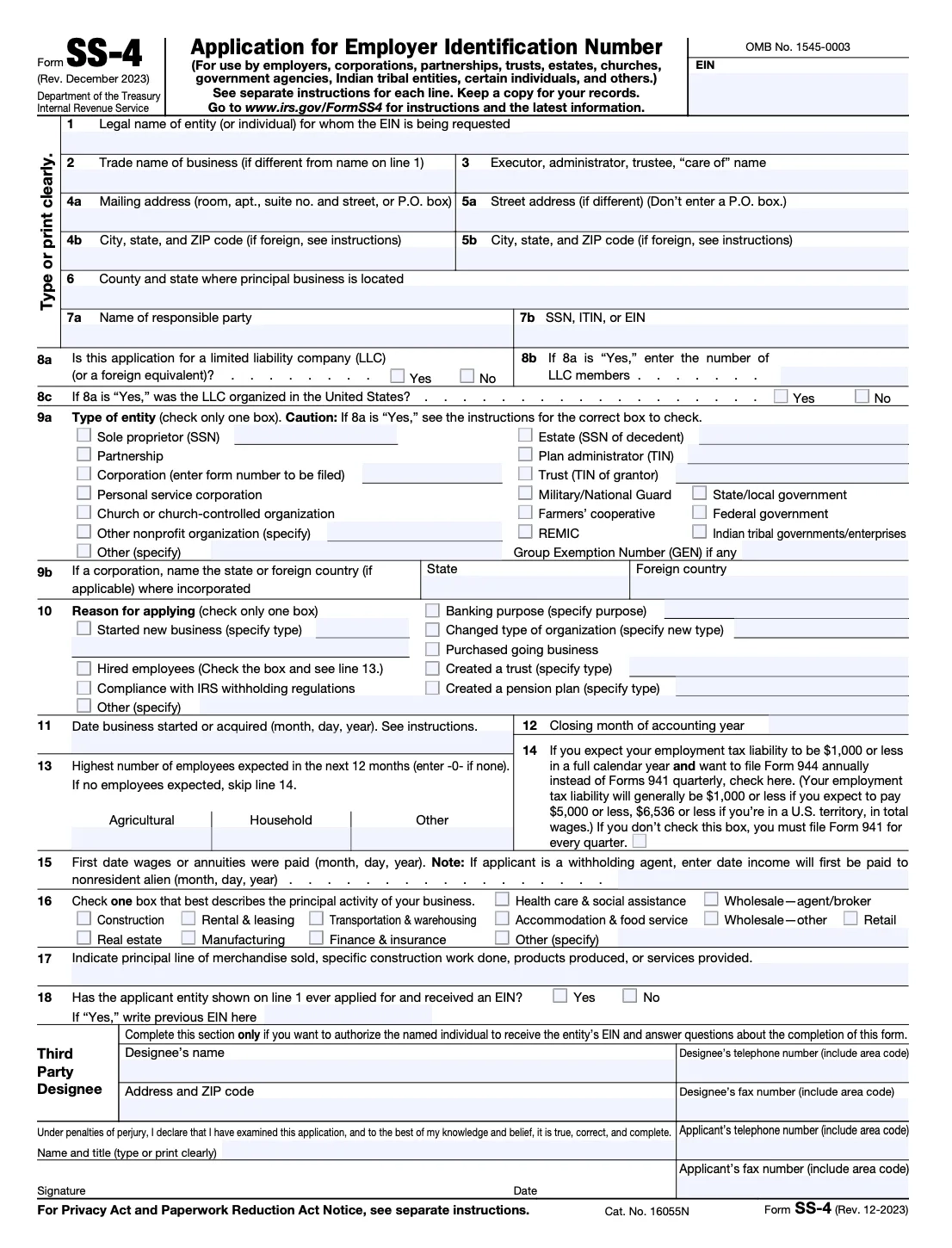 How To File Form SS 4 Step By Step Instructions