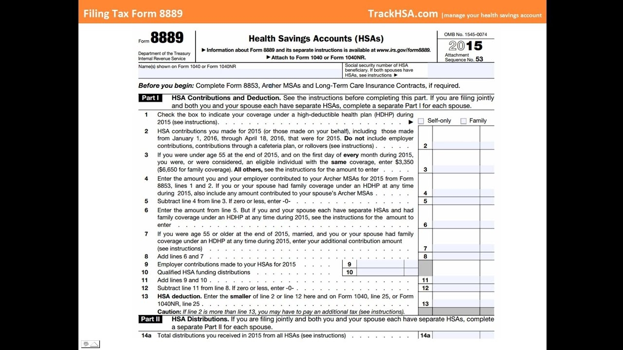 How To File HSA Tax Form 8889