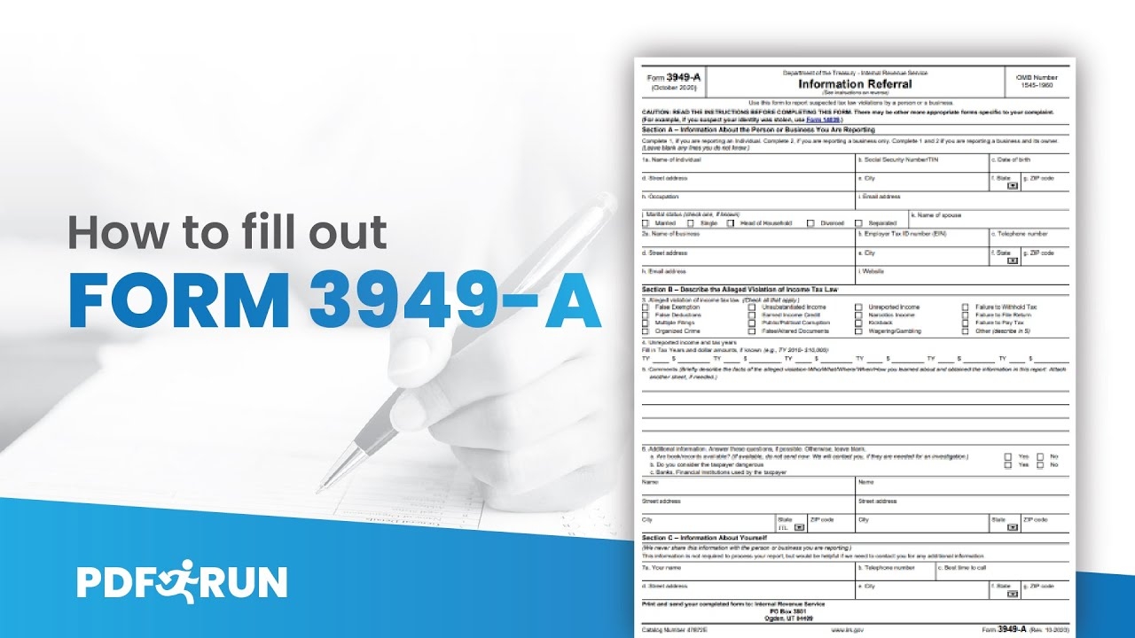 Irs Form 3949-A Online Instructions