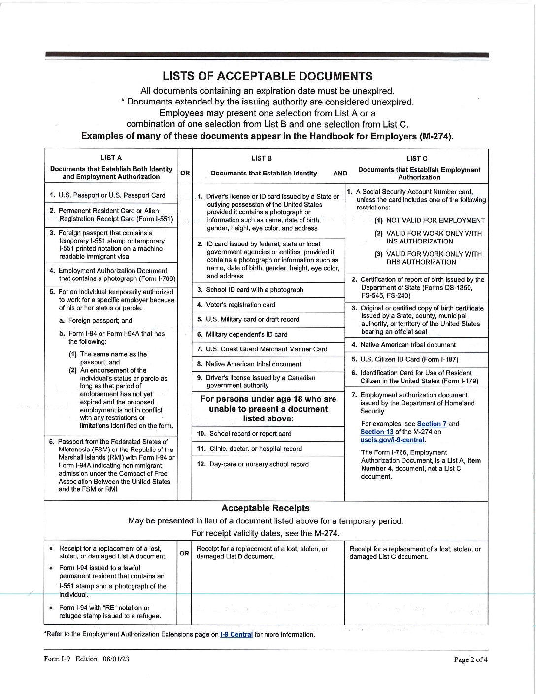 I 9 Acceptable Documents Washington State Patrol