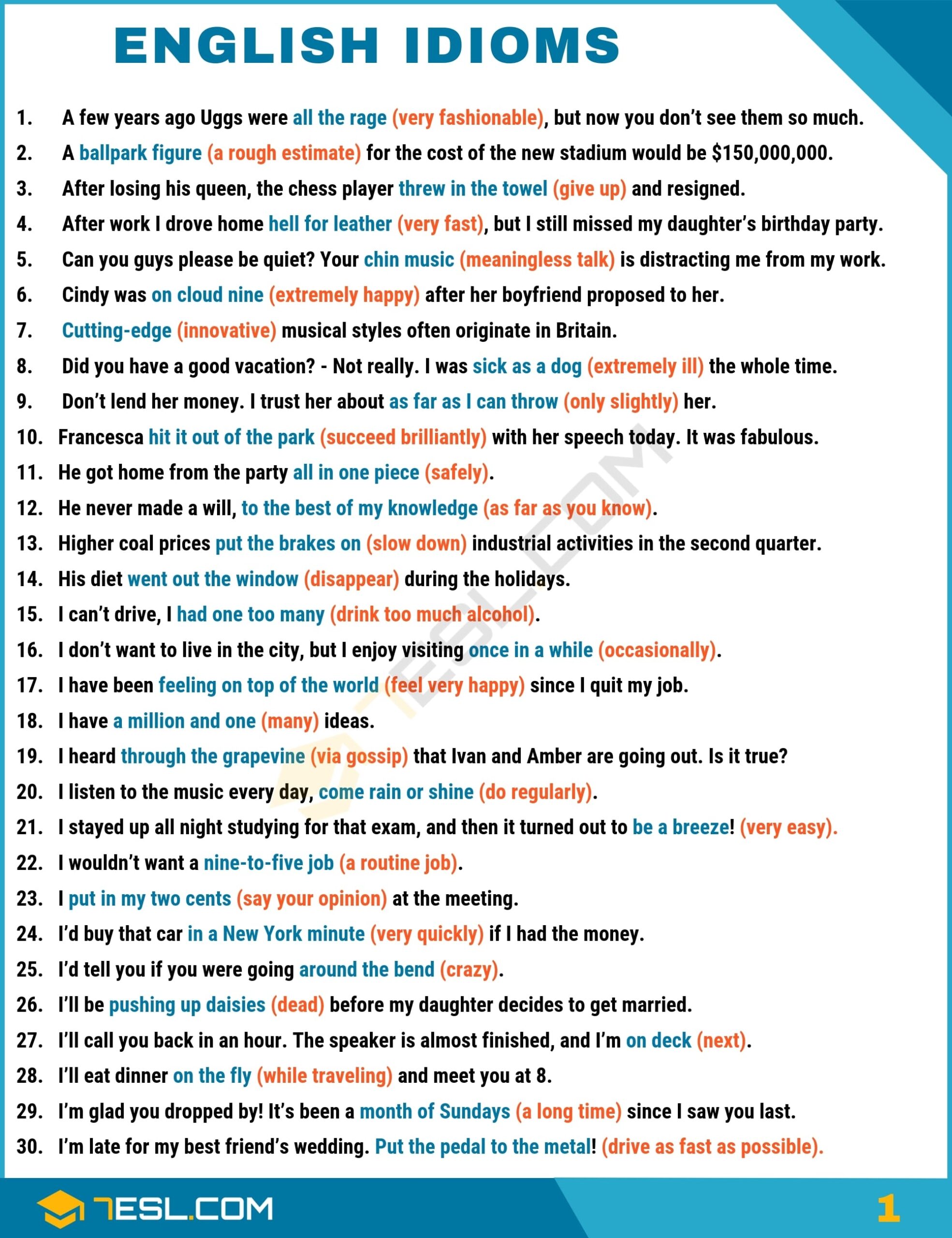 Idioms 7ESL