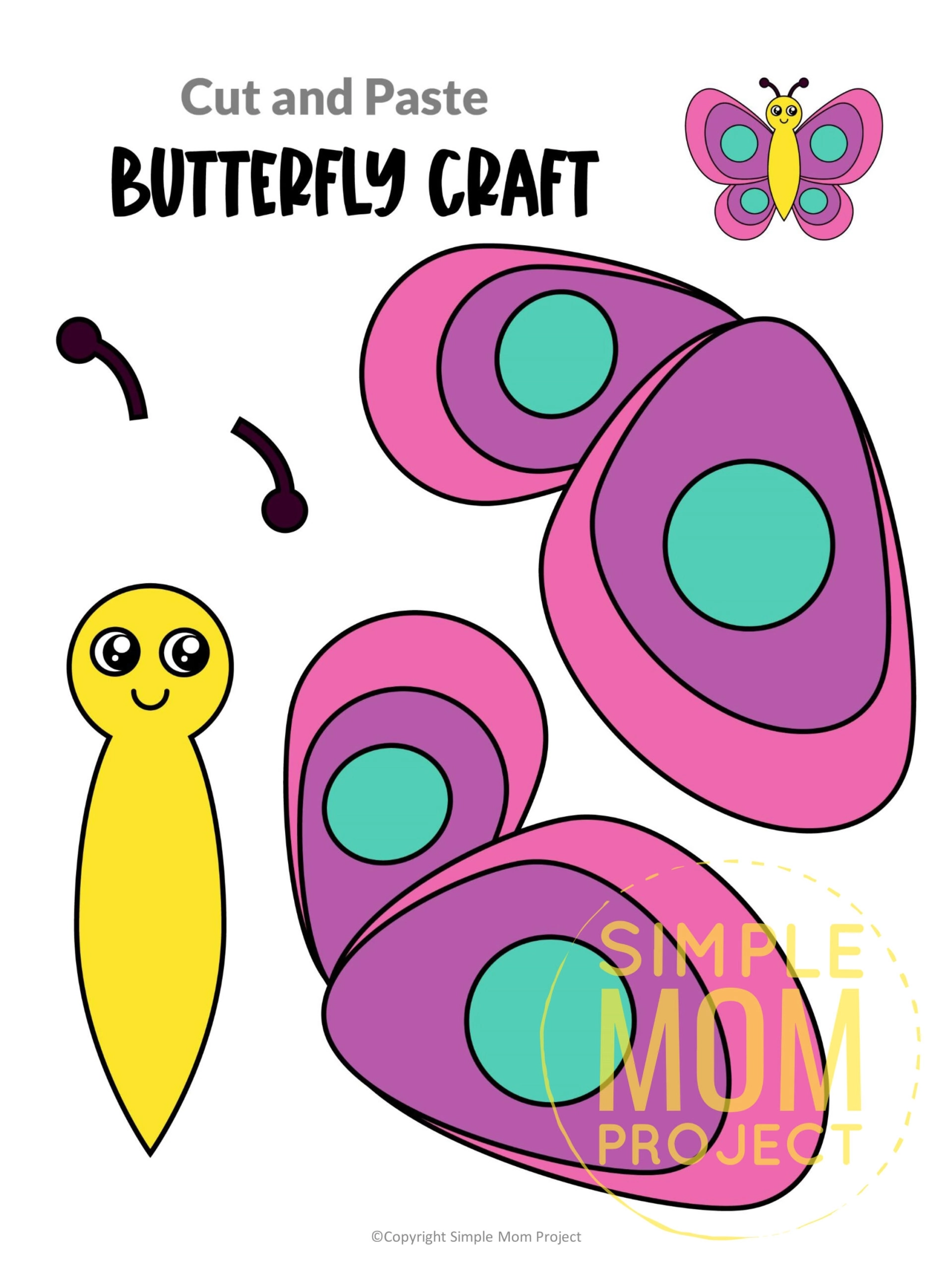 insect amp bug crafts mega bundle 24 printable cut amp paste templates color black amp white