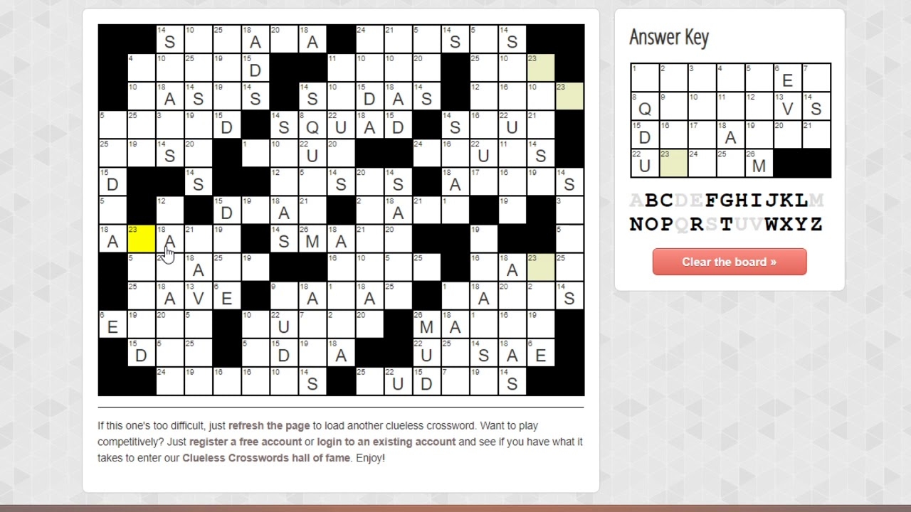 Printable Clueless Crossword Puzzle