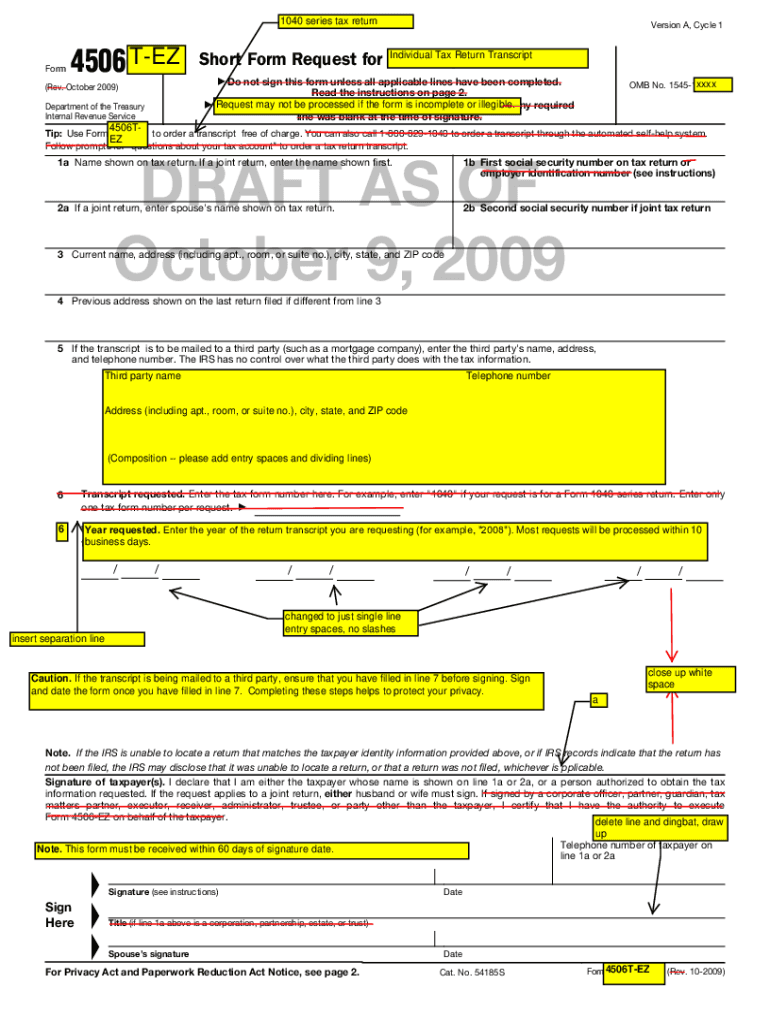 Form 4506 T Ez Printable