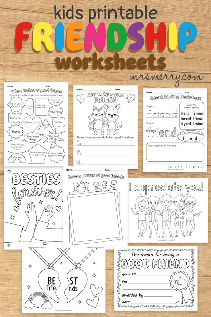Printable Friendship Activities For Kids