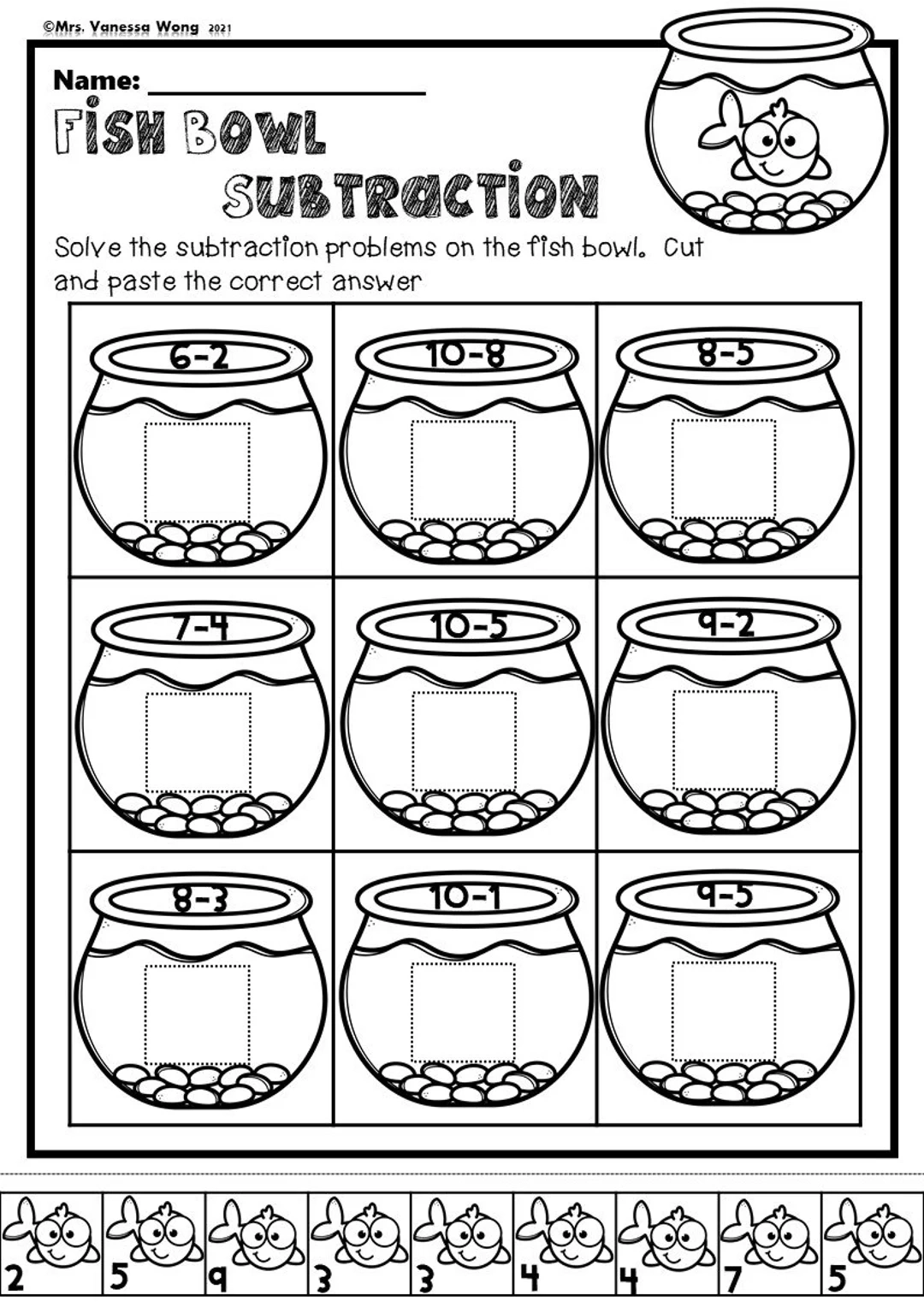 Kindergarten Math Worksheets Cut And Paste Subtraction Distance 