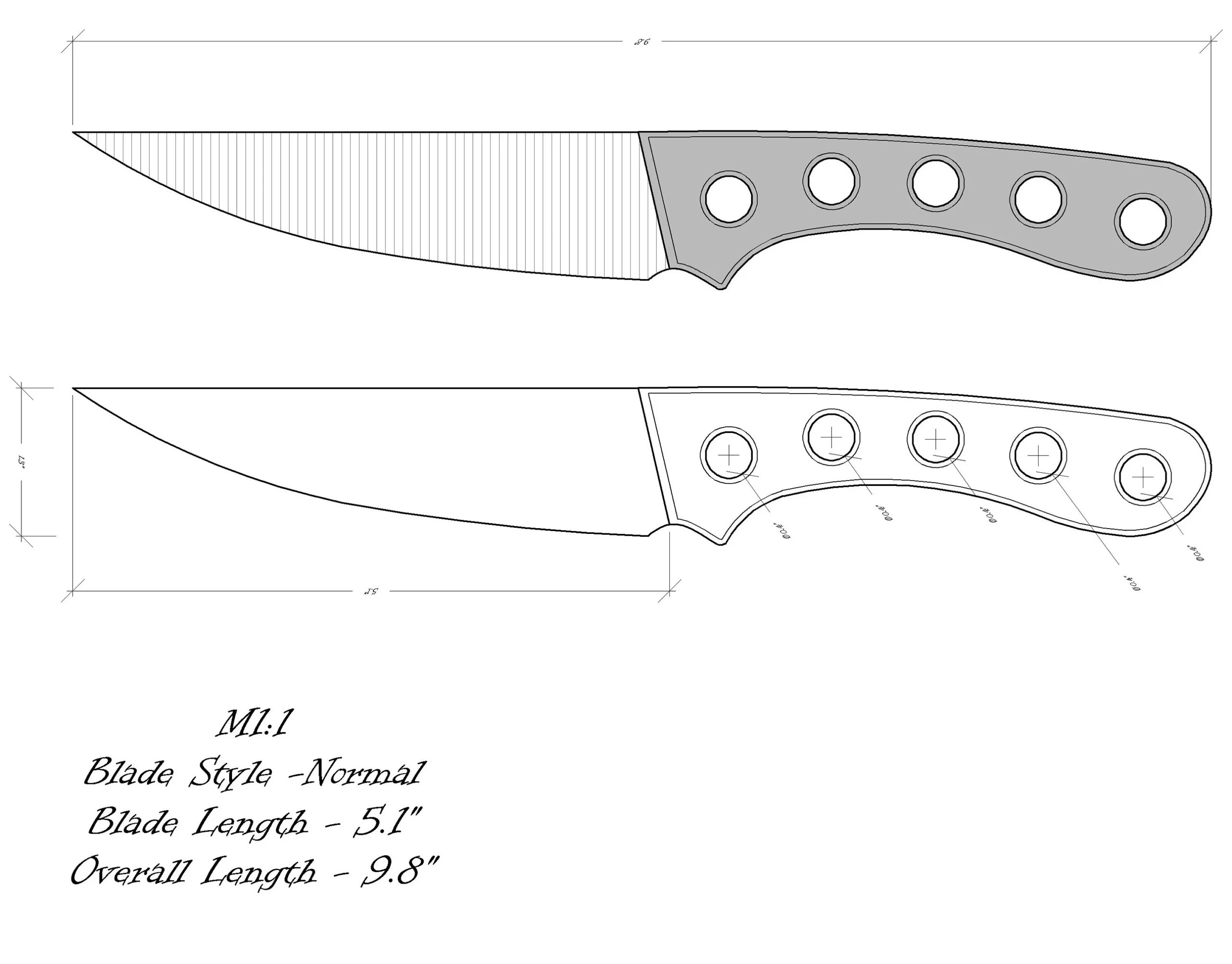 Knife Drawing knife Sketch knife Templates Printable custom Knife 