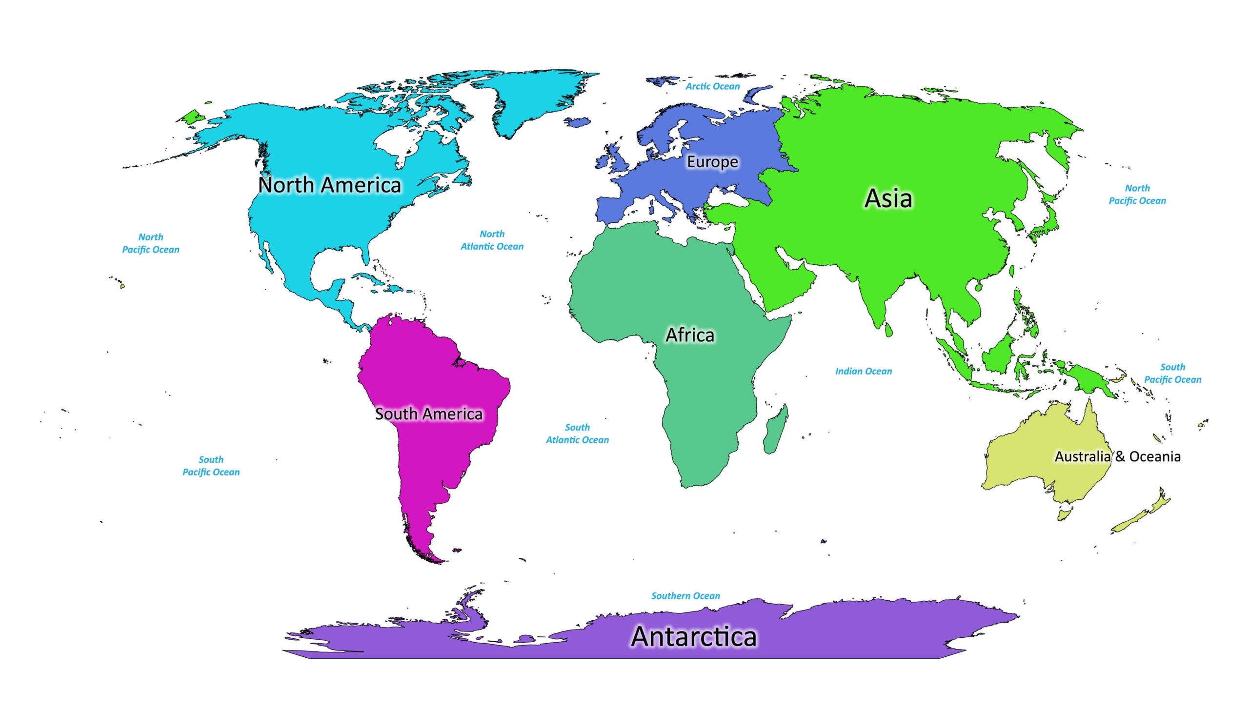 Continents Of The World Printable