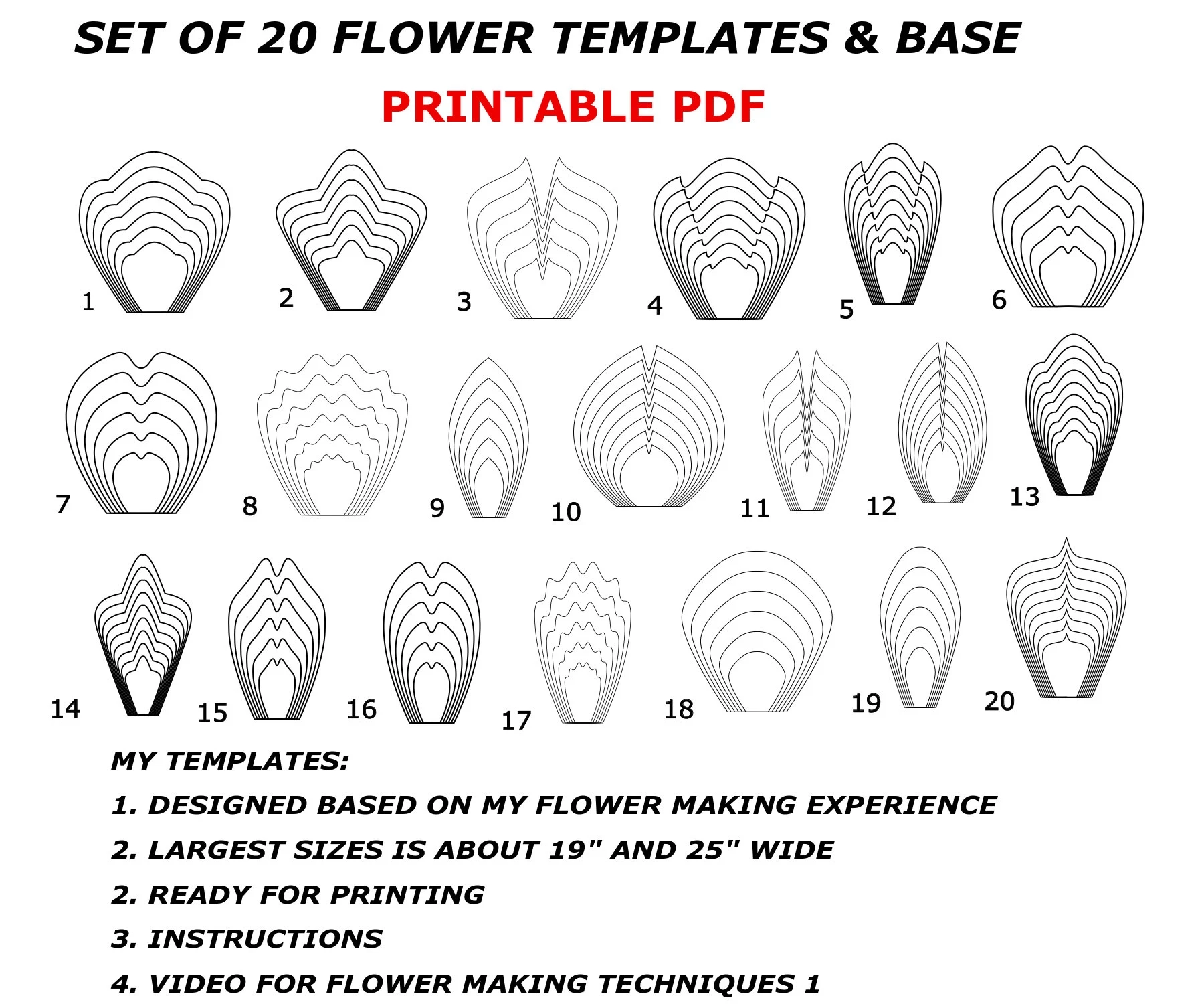 Paper Flower Printable Template