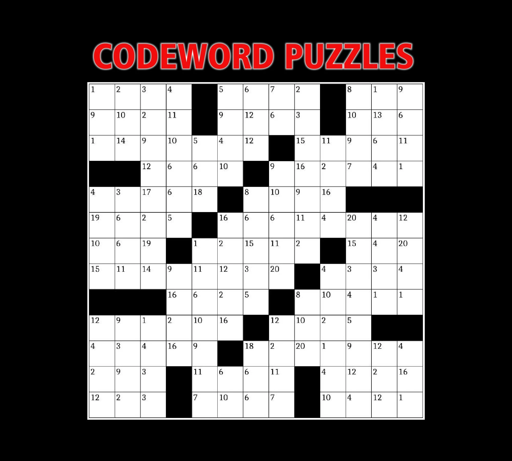 Codeword Crossword Puzzles Printable