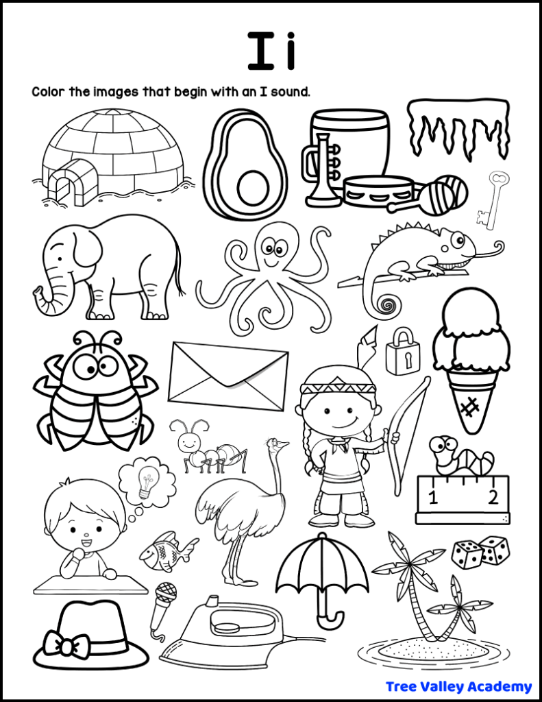 Printable Letter I Worksheets