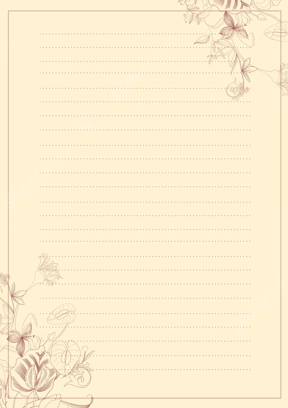 Letter Paper Page Border And Printable Background In Word Slidesdocs