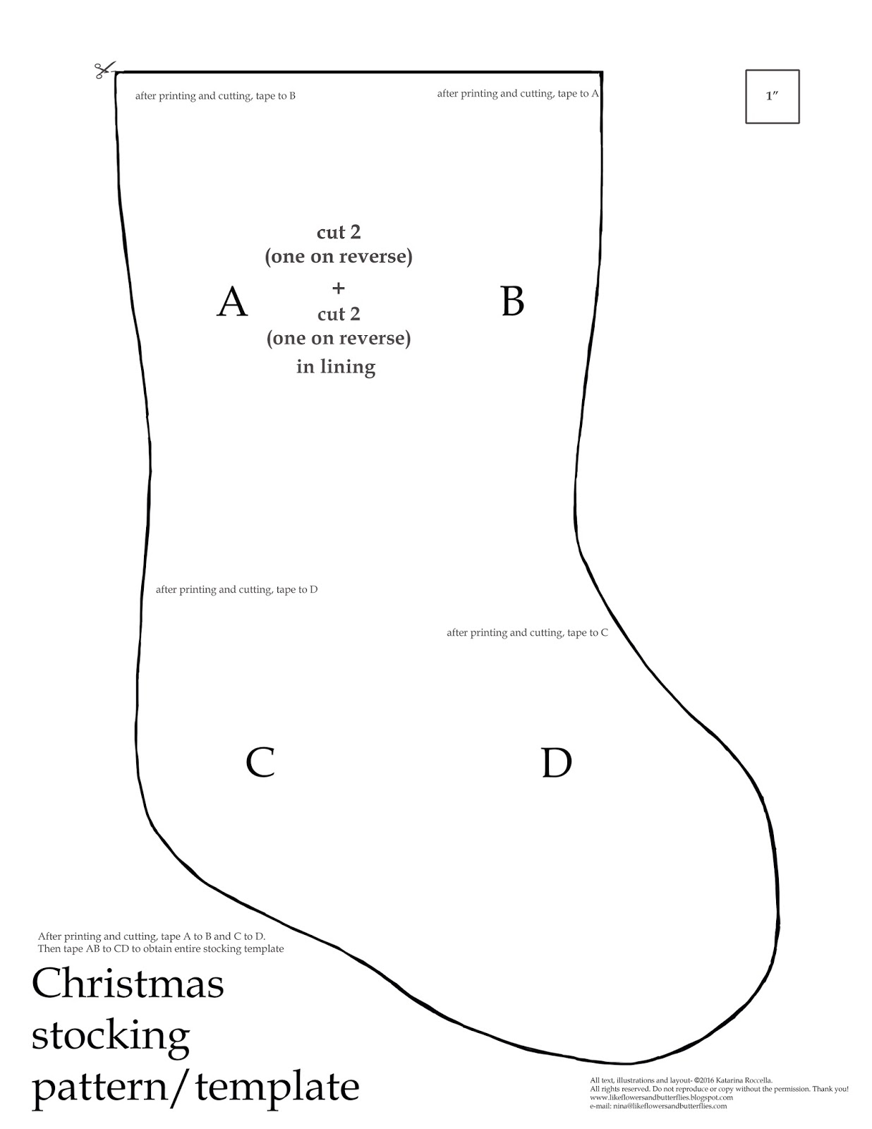 Likeflowersandbutterflies Christmas Stocking Tutorial Pattern