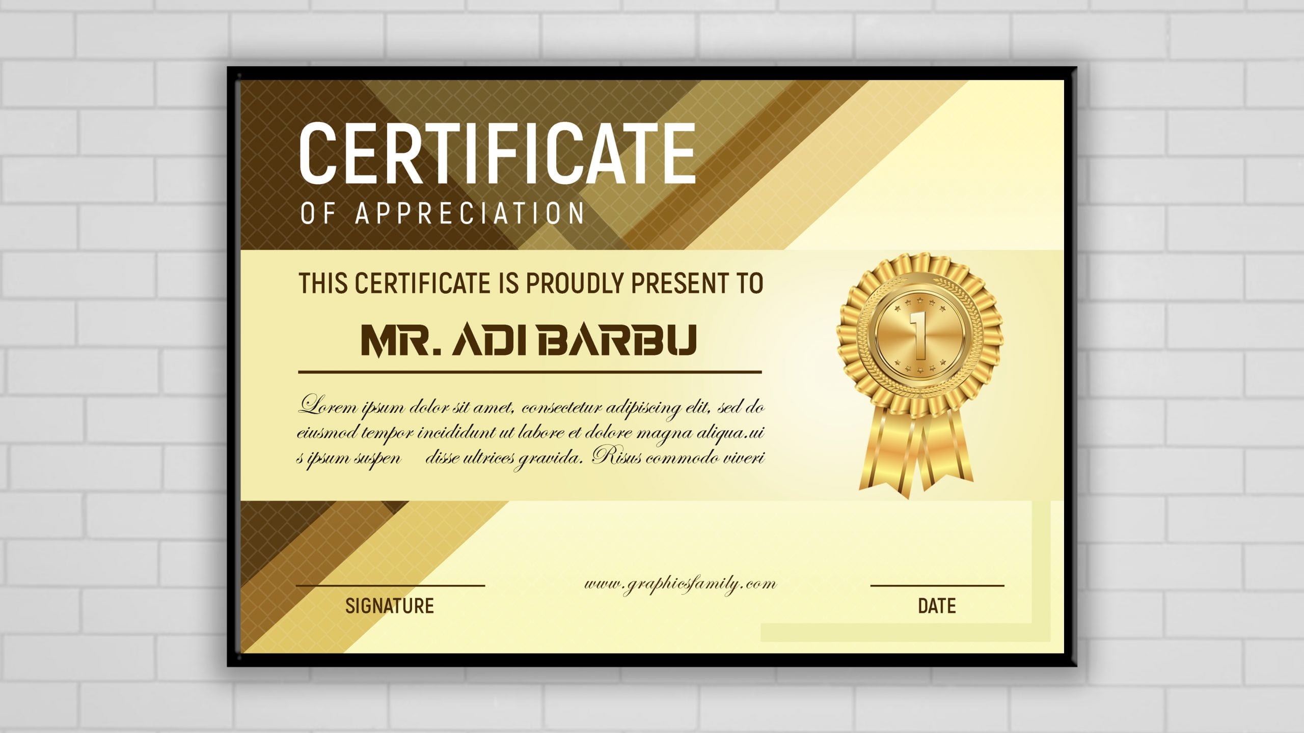 Luxury Certificate Template Design Free Download GraphicsFamily