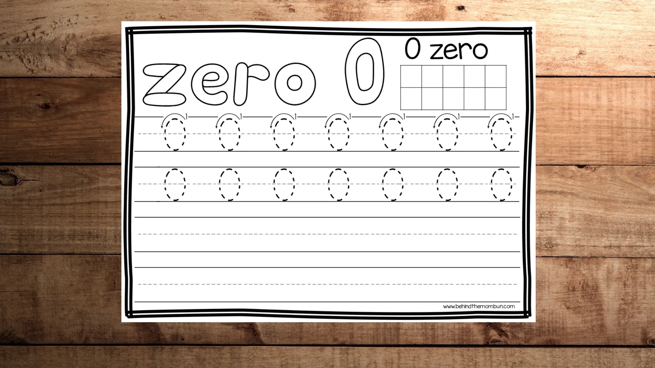 Number 0 Tracing Worksheets Free Printable