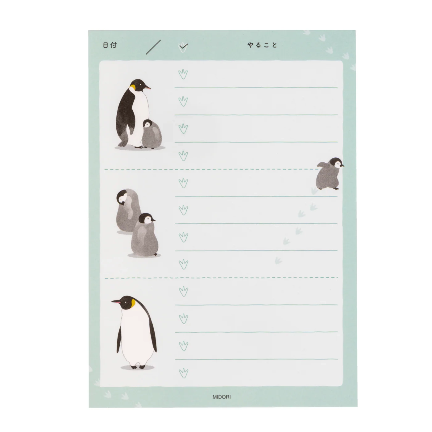 Midori Memo Pad To Do List Penguin