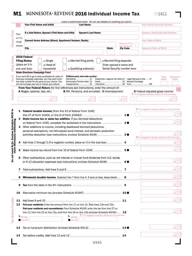 Minnesota Form M4 Instructions