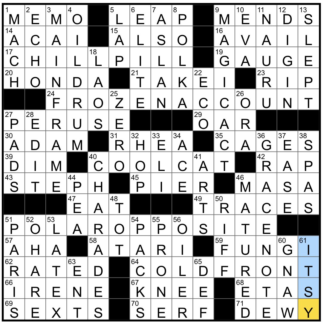 Monday December 1 2025 Diary Of A Crossword Fiend