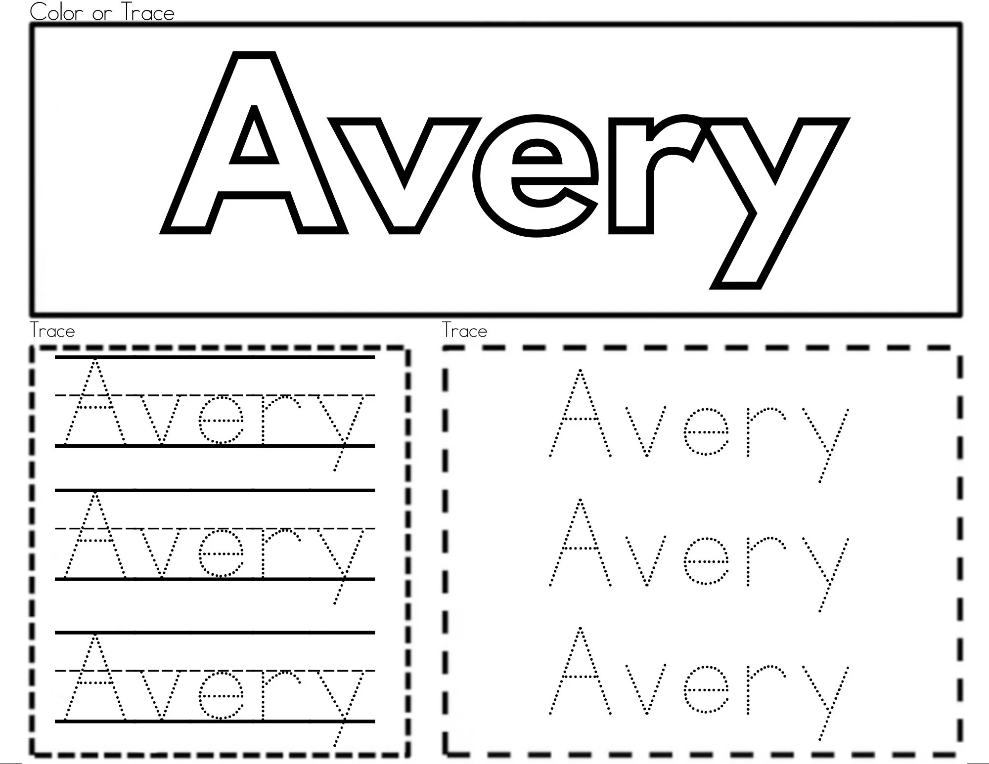 Name Tracing Worksheet Etsy Canada