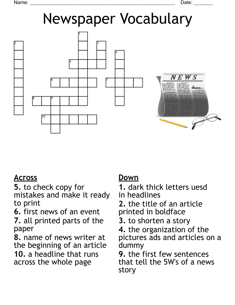 Dictionary Crossword Puzzles Printable