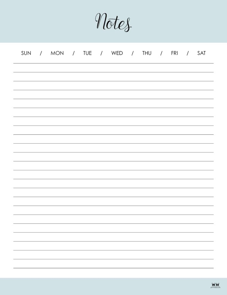 Note Pages amp Templates 30 FREE Printables Printabulls