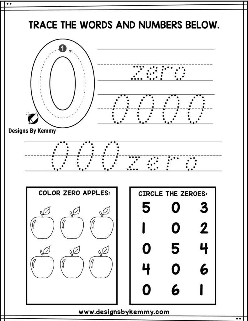 Number Tracing Worksheets 0 9 Kindergarten Worksheets 