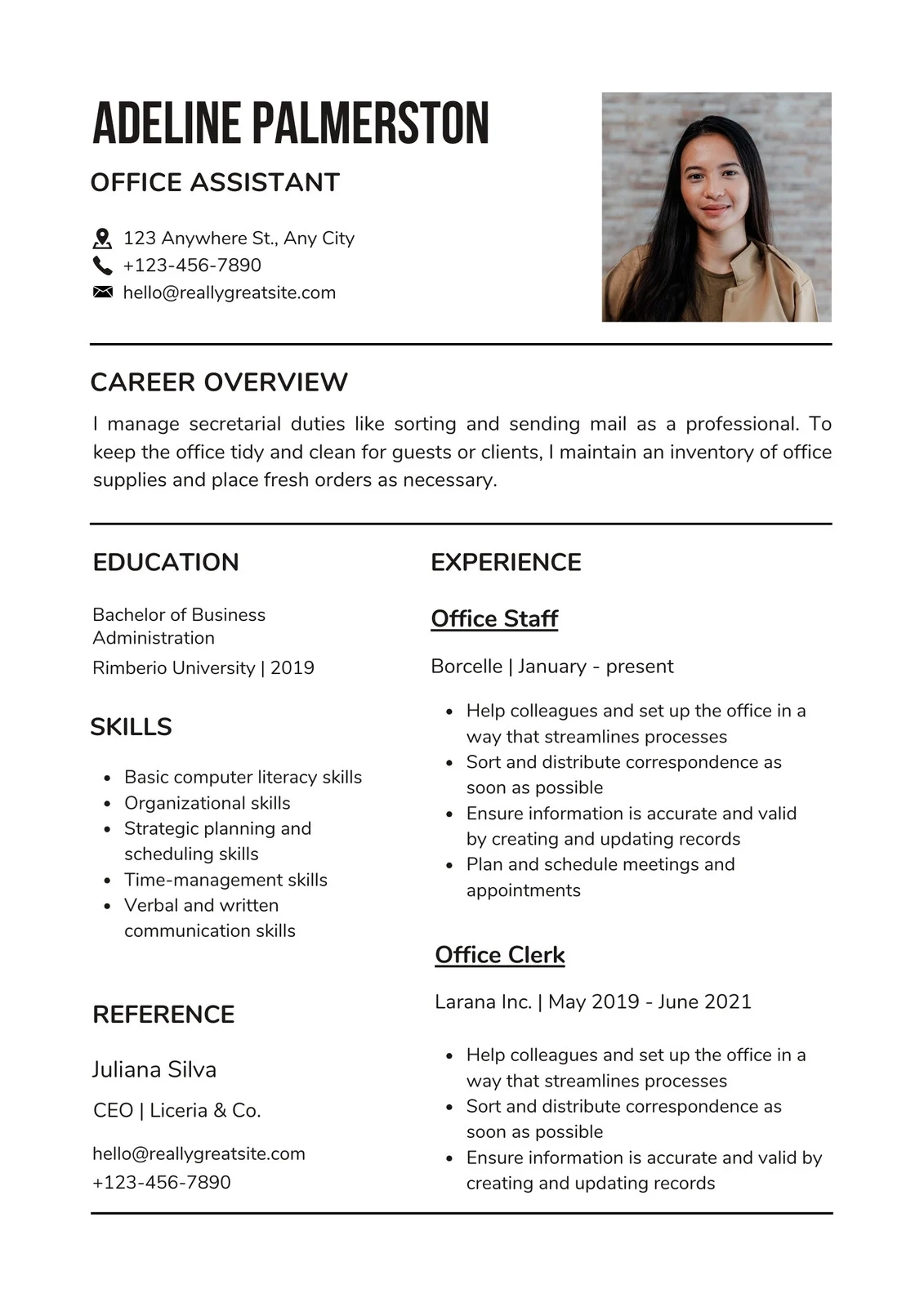 Page 2 Free Printable Customizable Minimalist Resume Templates 