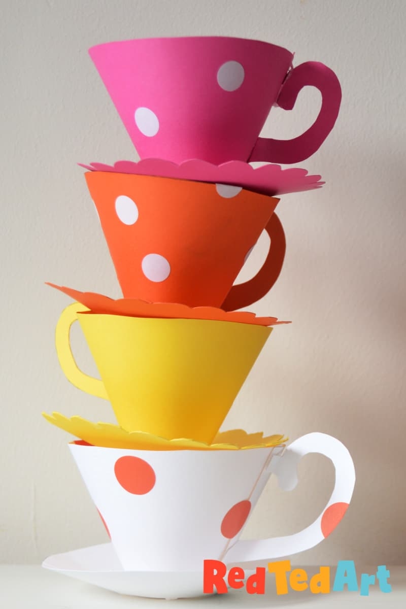 Paper Teacup Printable amp Tea Party Games Red Ted Art Kids Crafts