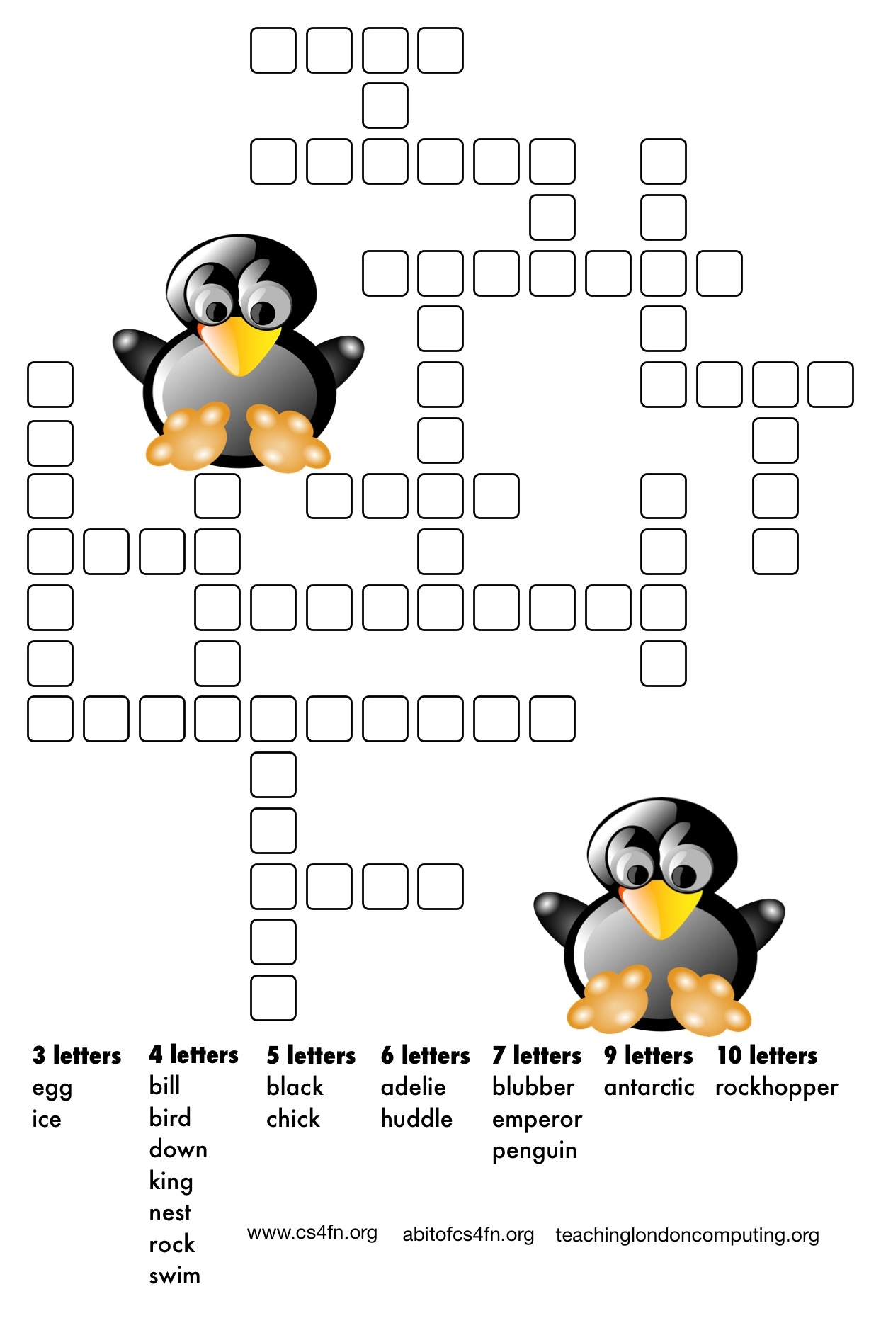 Penguin Kriss Kross Puzzle A Bit Of Cs4fn