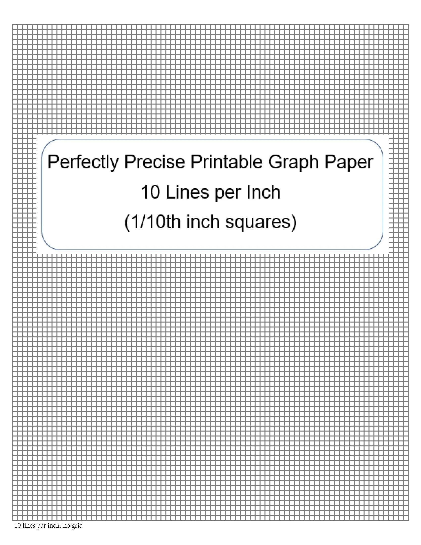 Perfectly Scaled And Precise Printable Graph Paper 10 Lines Per 