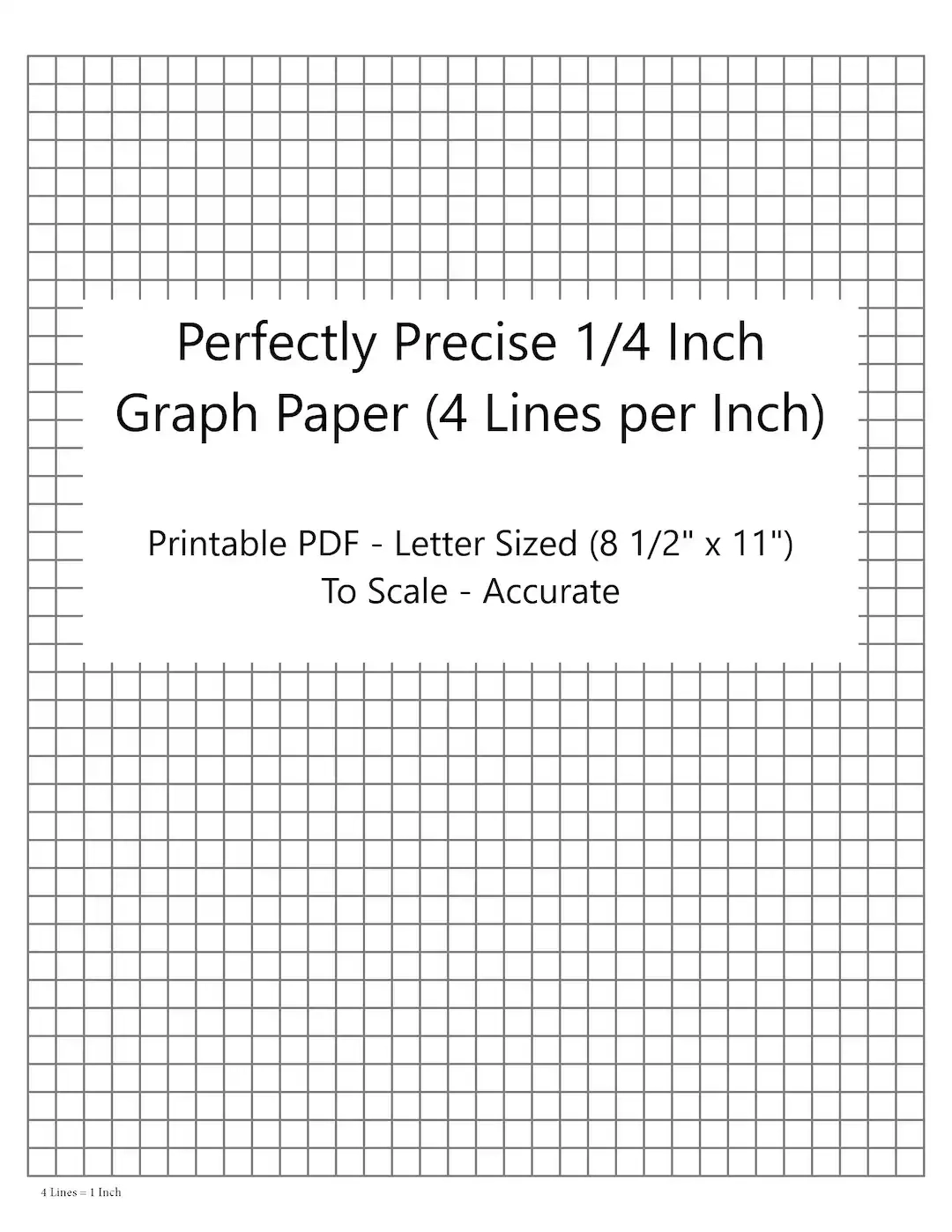 Perfectly Scaled And Precise Printable Graph Paper 4 4 1 4 
