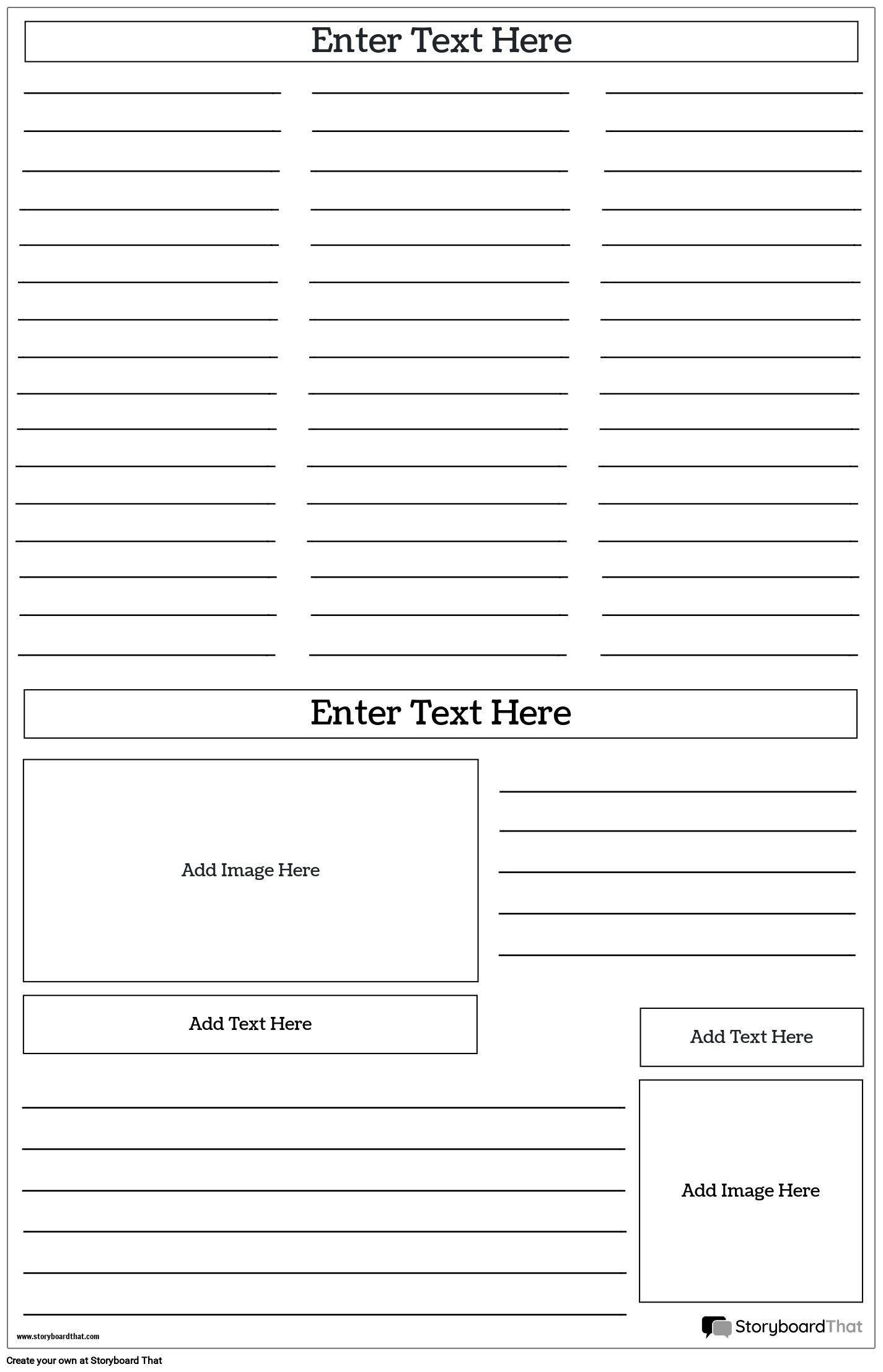 Print Ready Blank Newspaper Template Storyboard