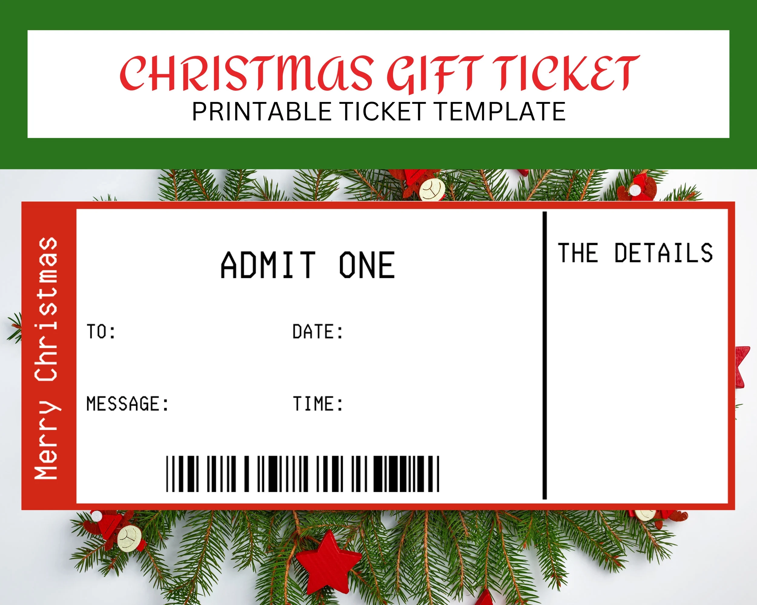 Free Printable Christmas Ticket Template