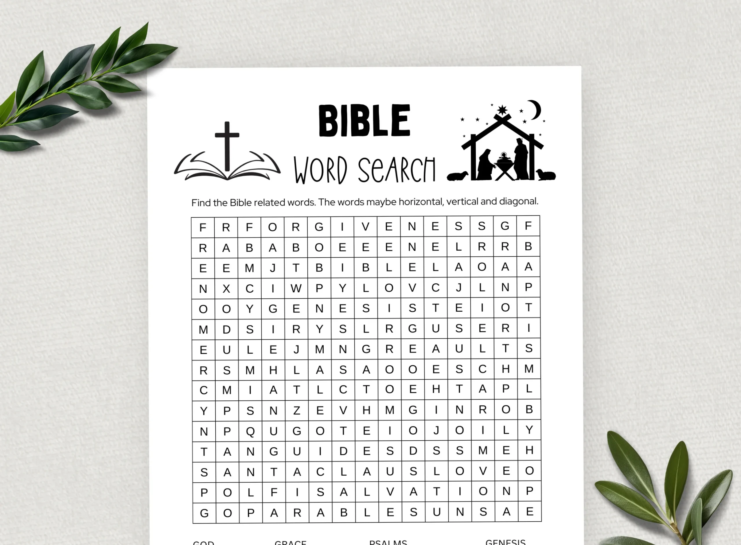 Printable Bible Word Search Puzzles For Youth