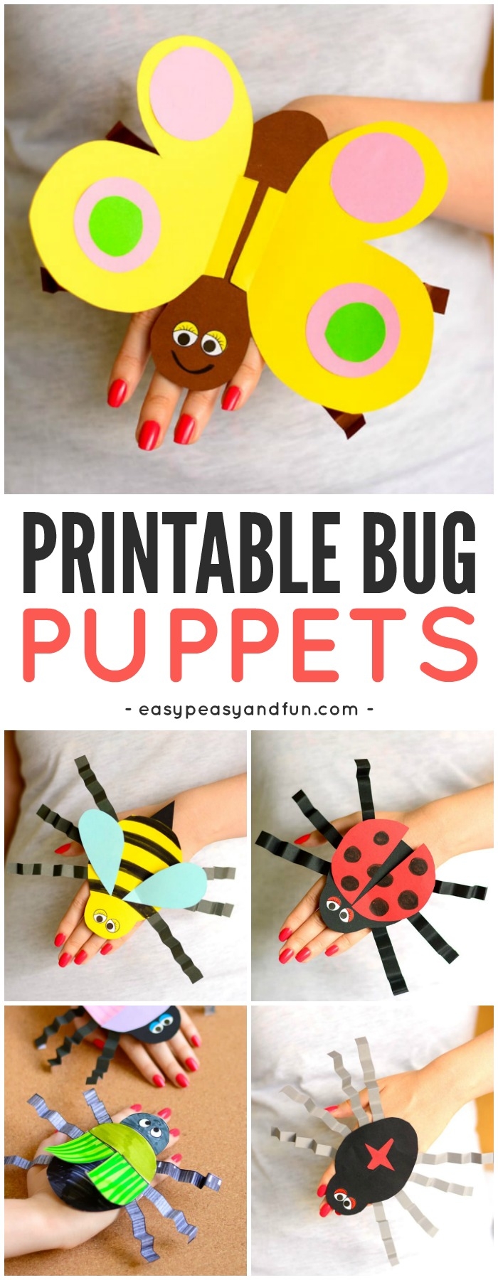 printable bug puppets easy peasy and fun