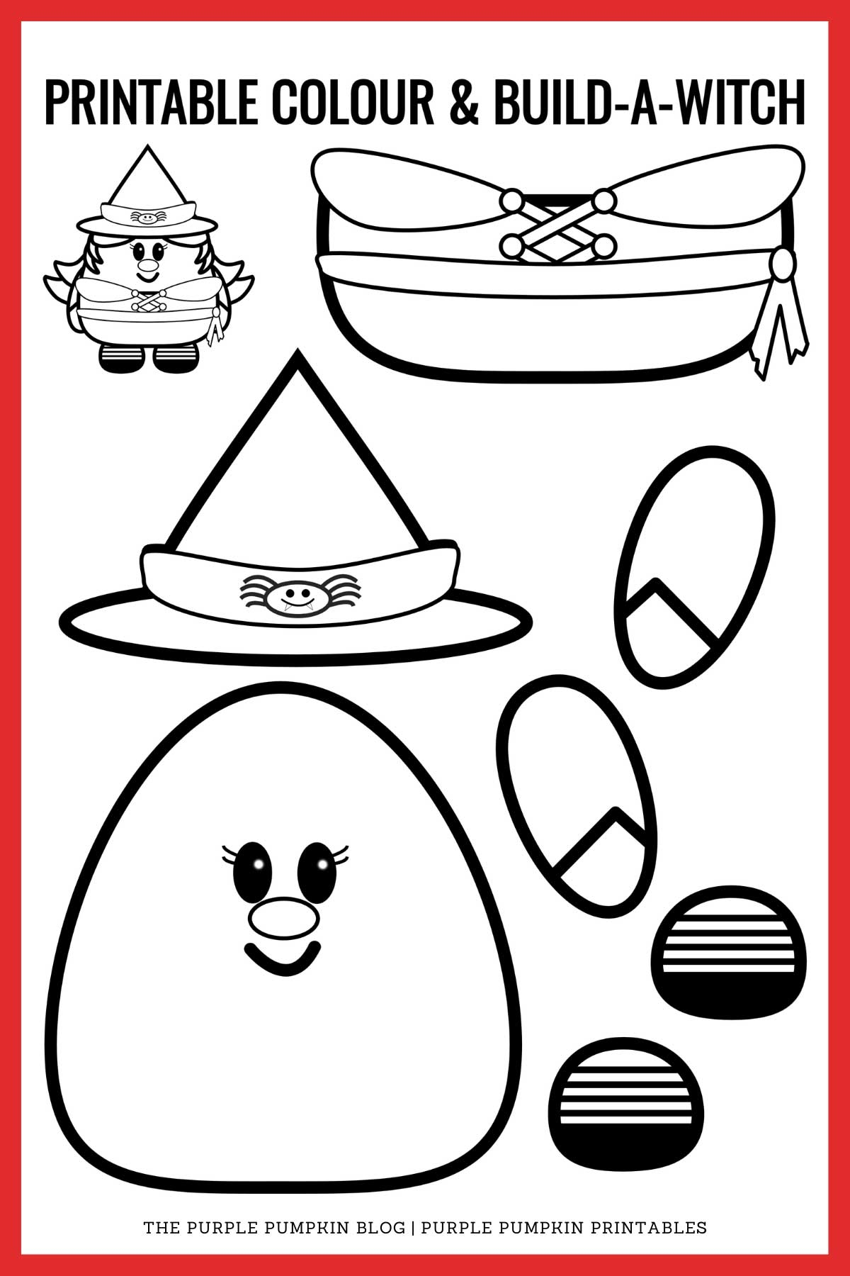 Printable Color amp Build A Witch