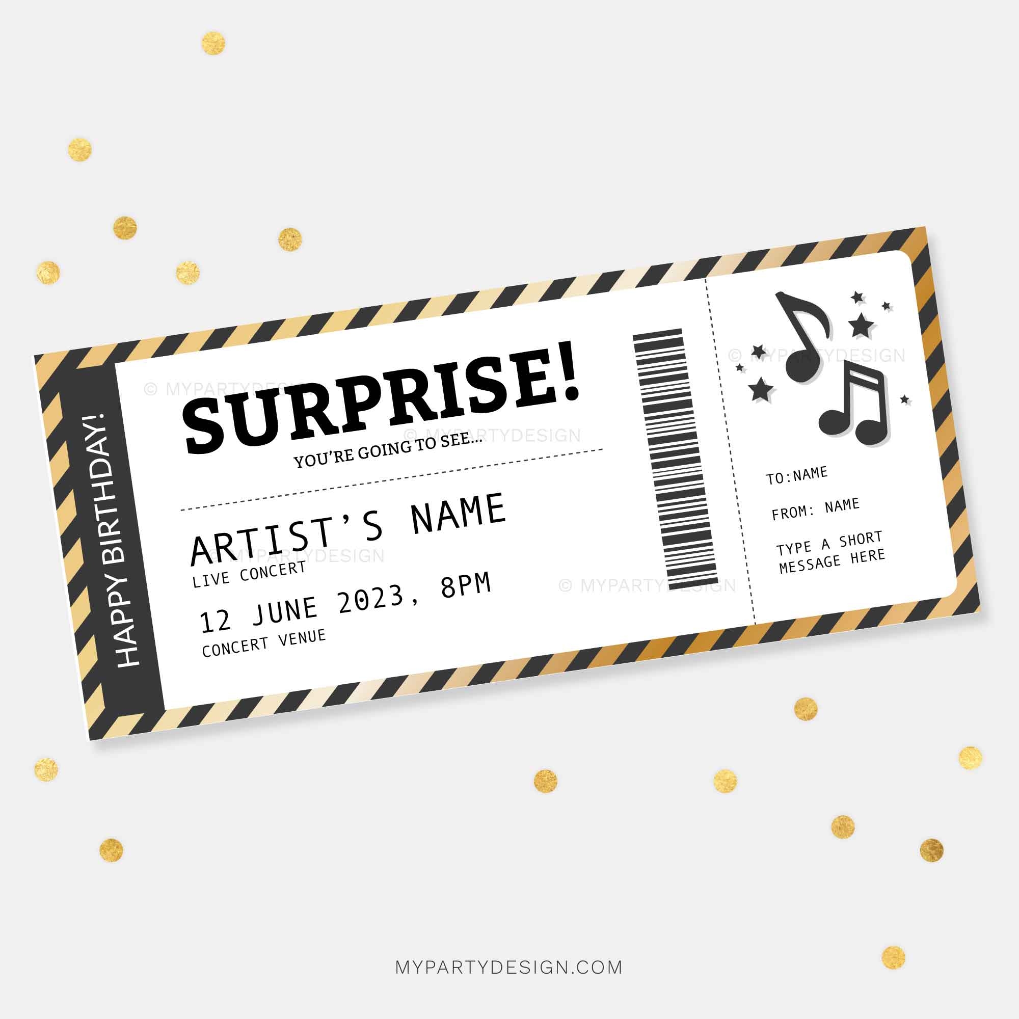 Concert Ticket Template Printable