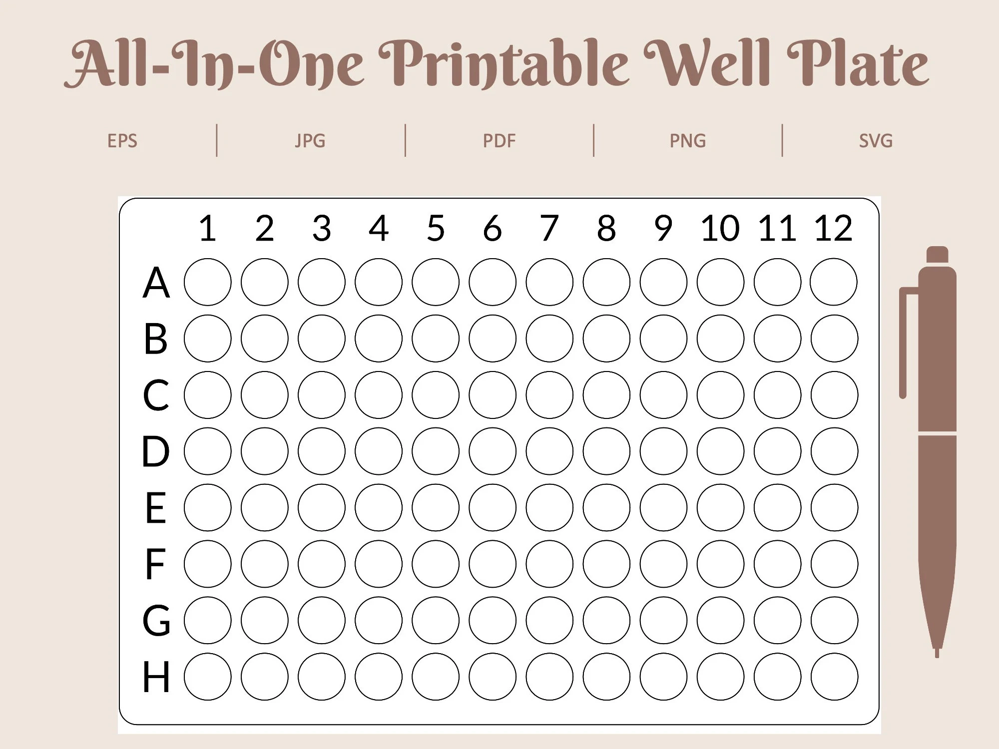 96 Well Plate Template Printable