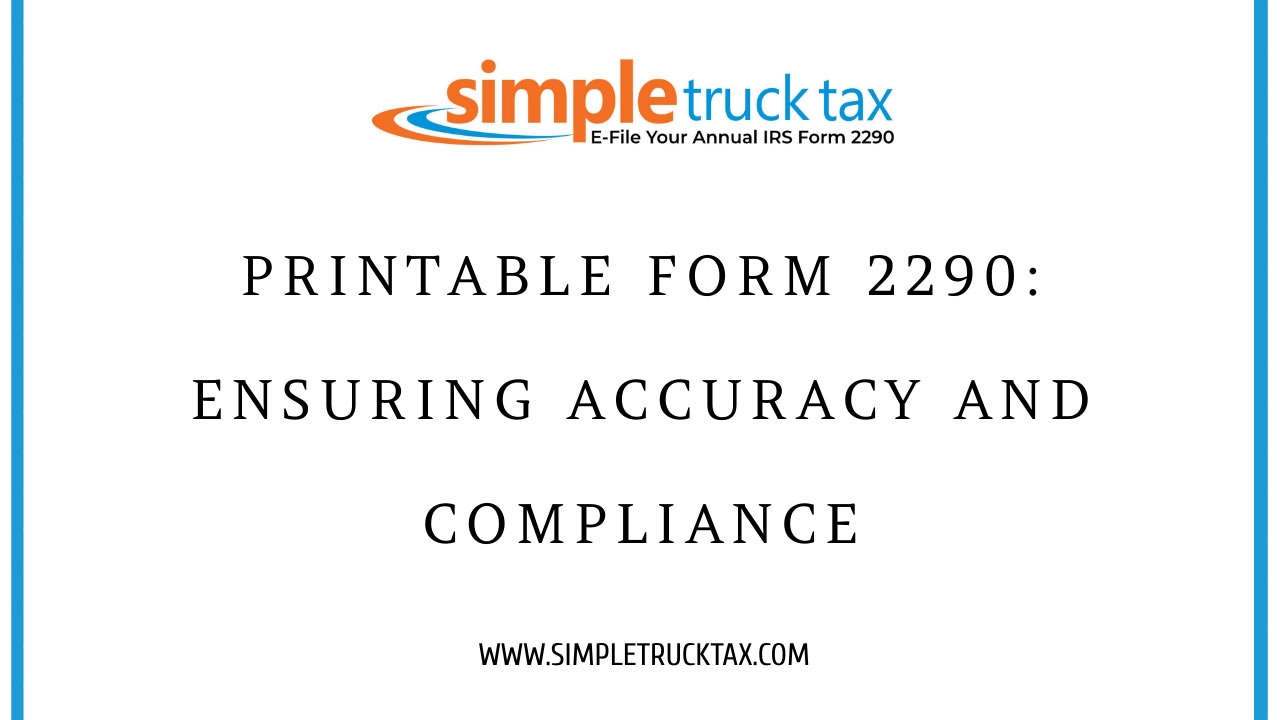 Irs Form 2290 Printable