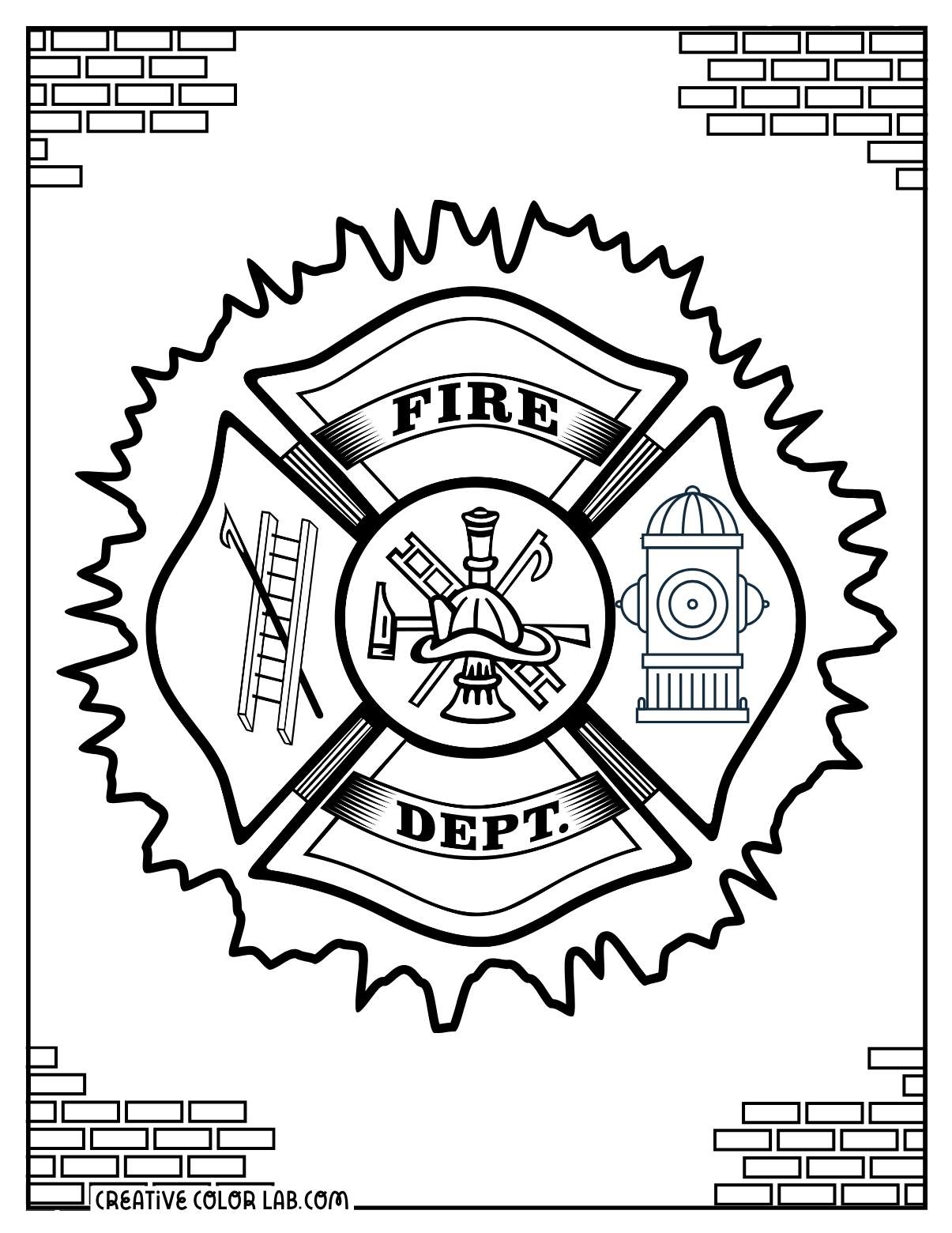 Printable Free Firefighter Coloring Pages
