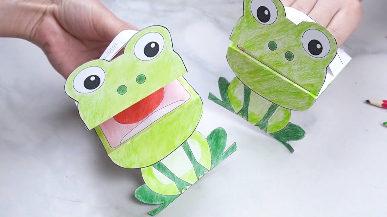 Printable Frog Hand Puppet Paper Craft For Kids
