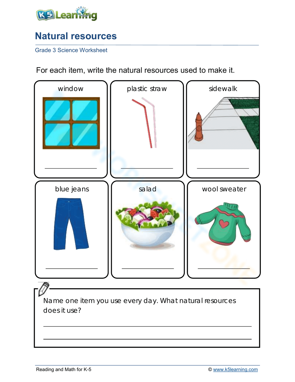 Printable Grade 3 Earth Science Worksheets