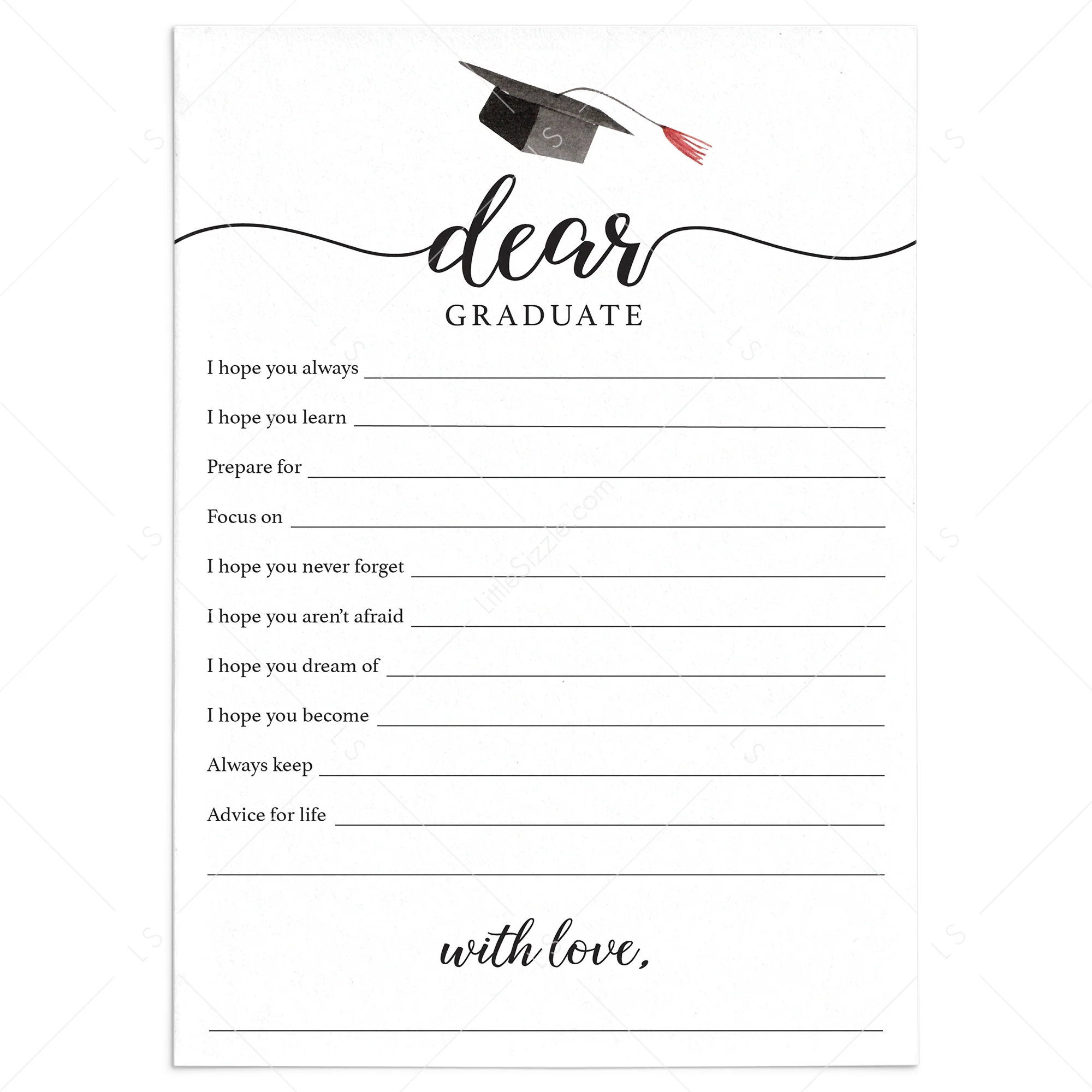 Printable Graduation Wishes Cards Calligraphy Wishes For The 