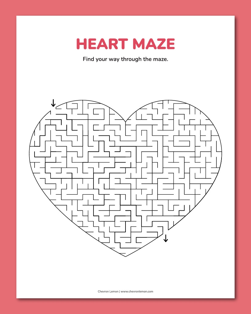 Free Printable Love Mazes For Adults Puzzles