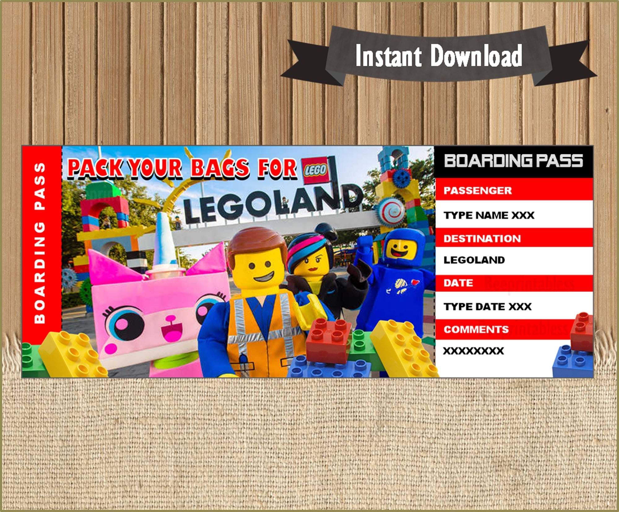 Printable Legoland Ticket Template Legoland Digital Photo Pass 