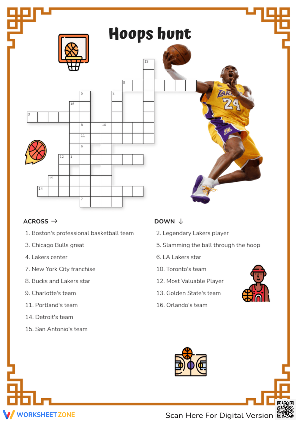 Basketball Crossword Puzzles Printable