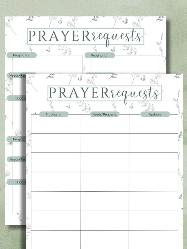 Printable Prayer Request Tracker Free PDF Downloads 