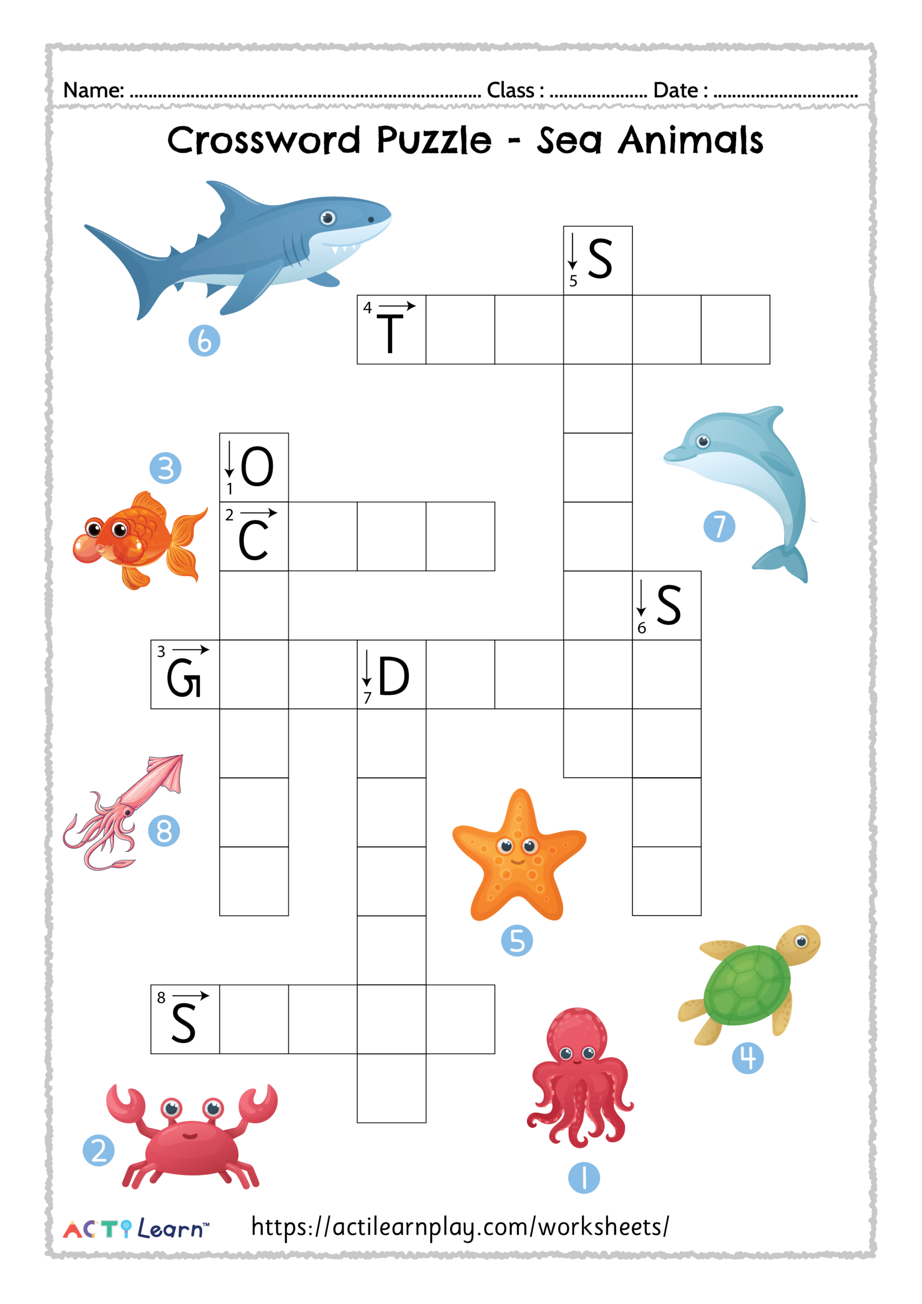 Free Animal Crossword Puzzles Printable