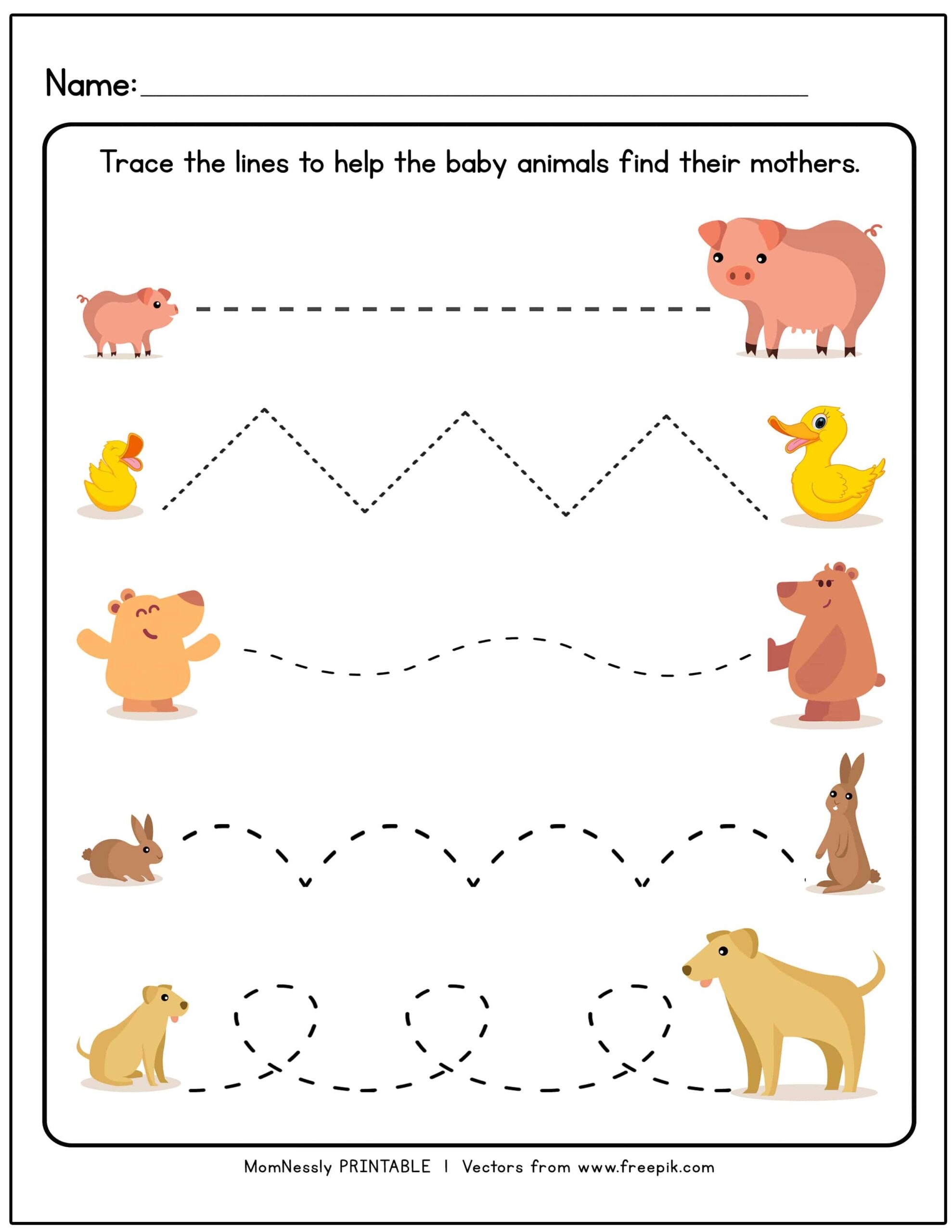 Printable Tracing Lines Worksheets Tribobot X Mom Nessly 